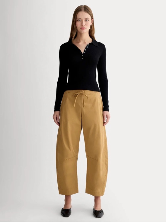 Everlane Pants - Everlane Easy Barrel Drawstring Pants in Oak Brown